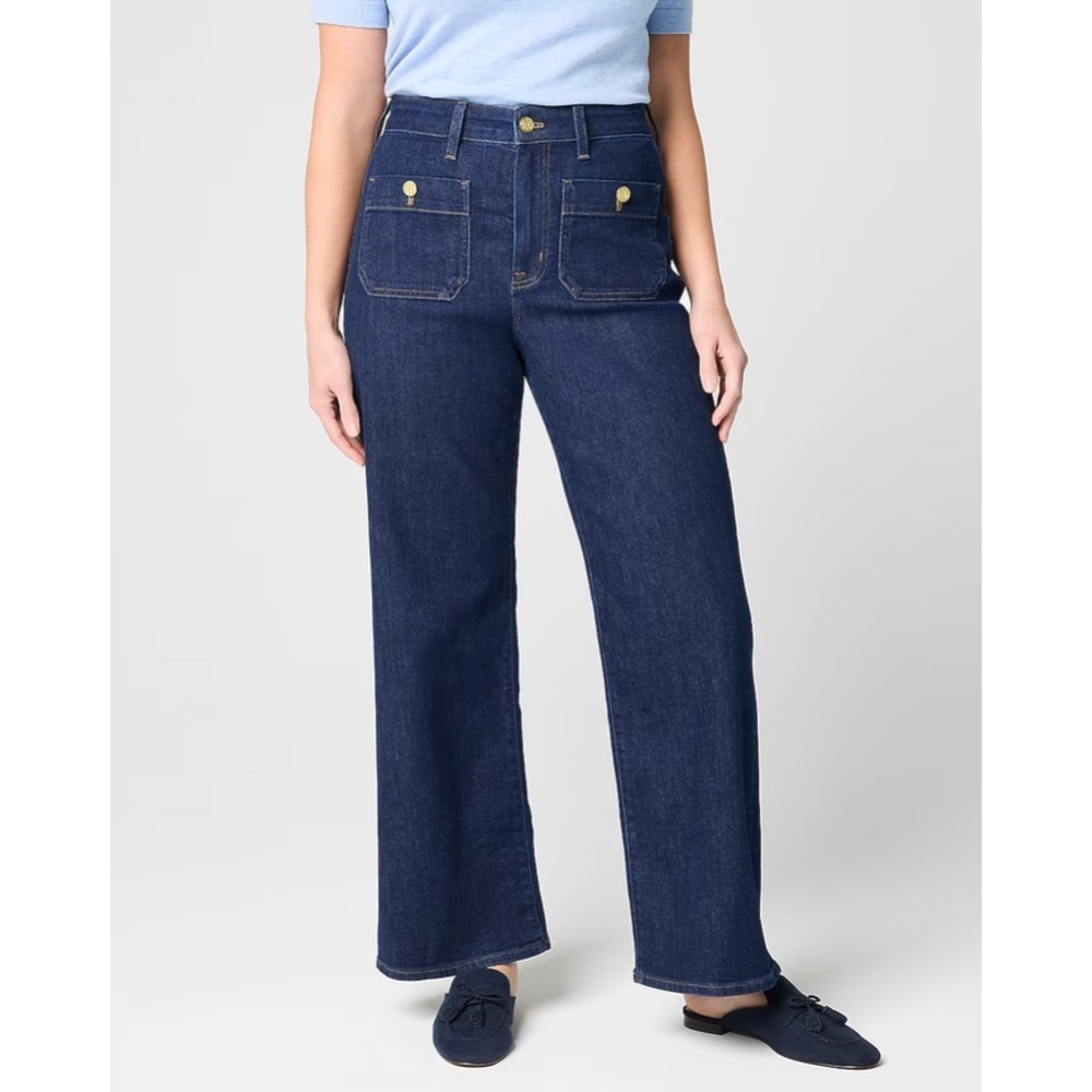 J Crew curvy slim wide leg sailor jean women's 29T tall all day stretch CQ762